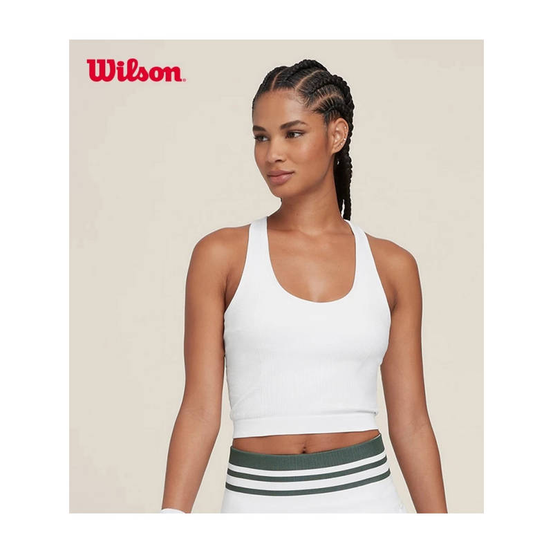 Wilson Women Everyday Brami Sleeveless Crop Tank Top Ribbed Stretch Activewear Tank Top (XS)