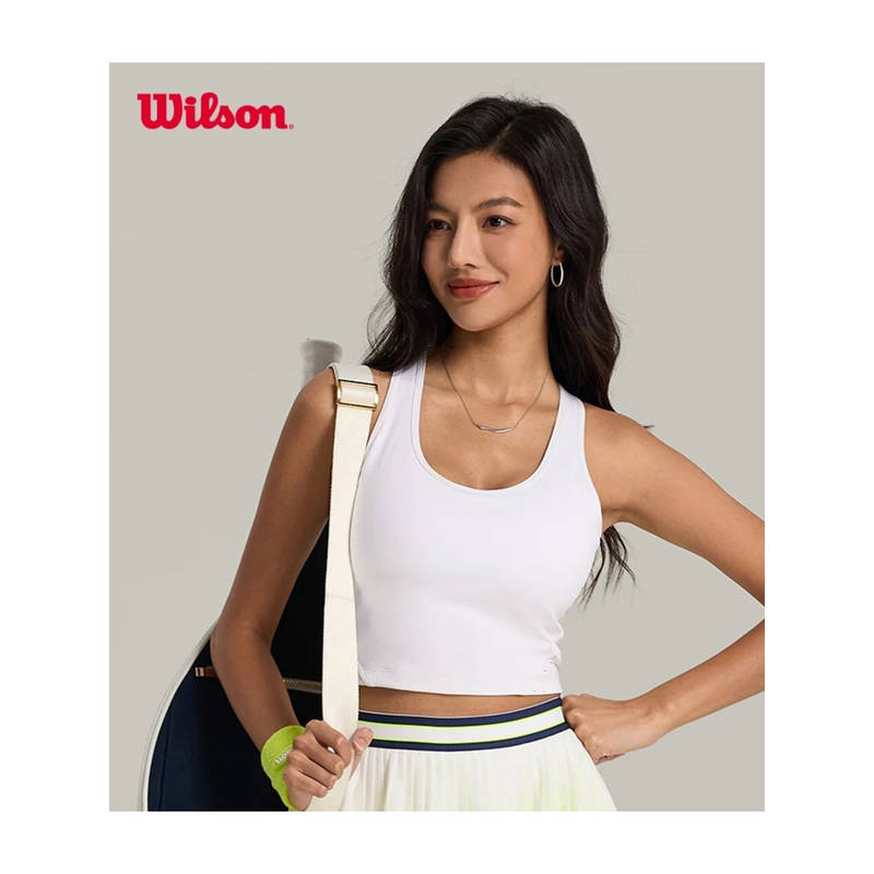 Wilson Women Classic White Sleeveless Crop Tank Top Slim Fit Tank Top (S)