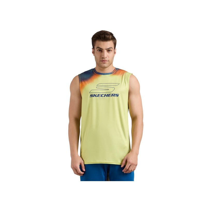 SKECHERS Mens Shoulder Graffiti Pickleball Green Tank T-Shirt (L)