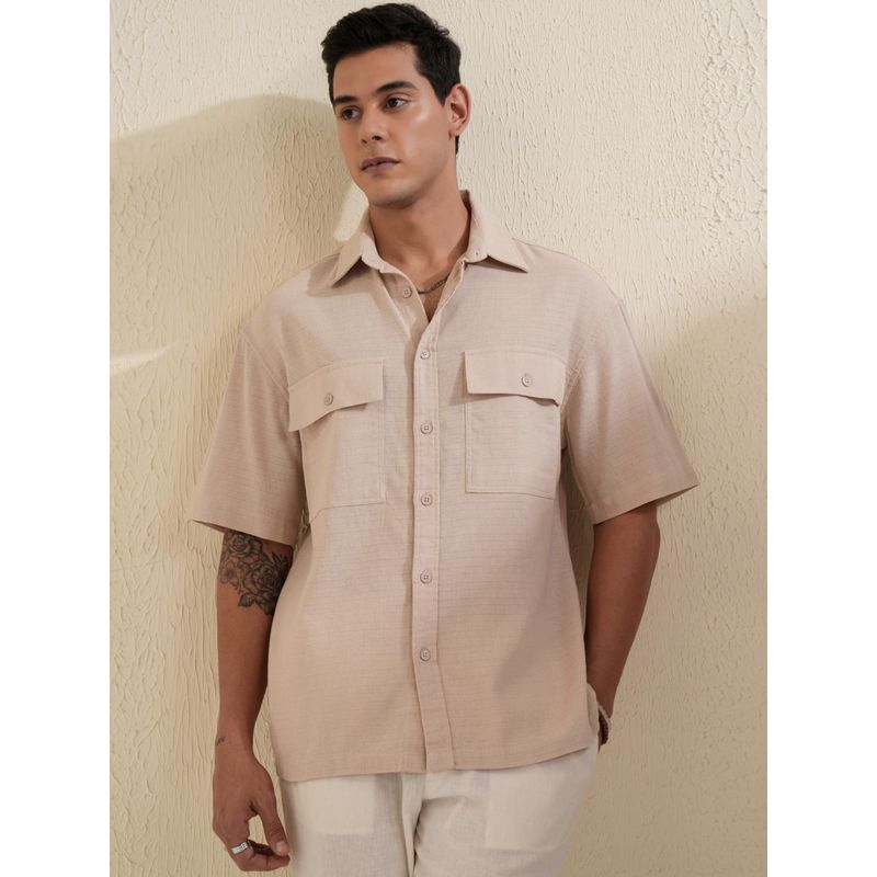 LOCOMOTIVE Men Mauve Solid/Plain Casual Shirt (L)