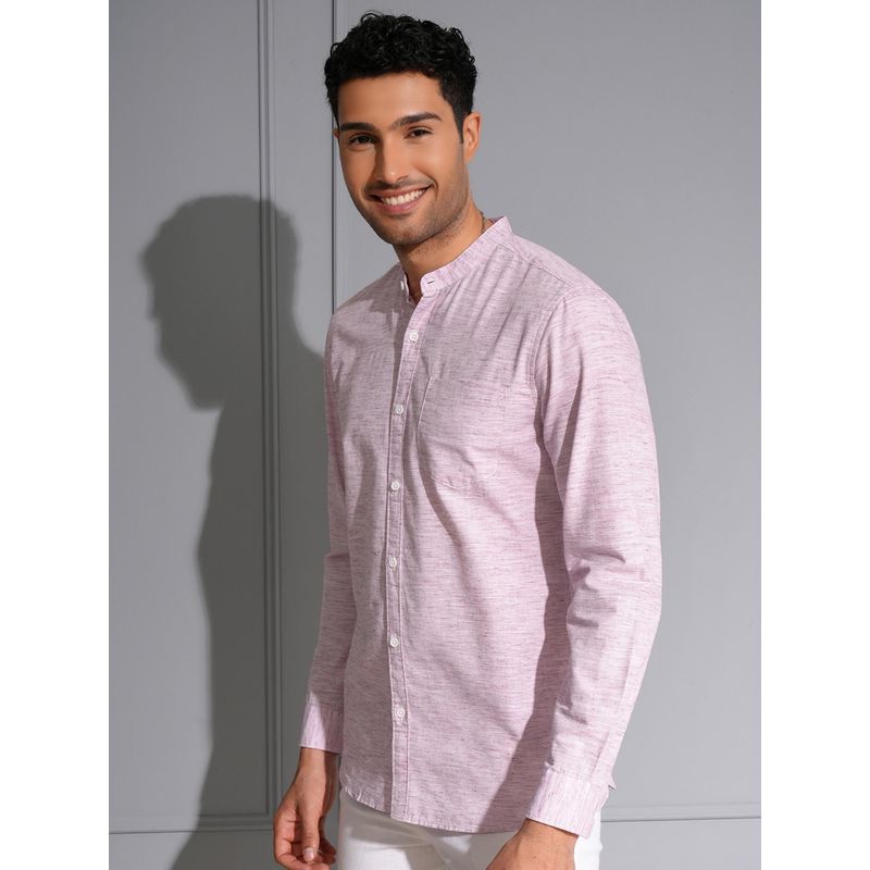 LOCOMOTIVE Men Pink Solid/Plain Casual Shirt (L)