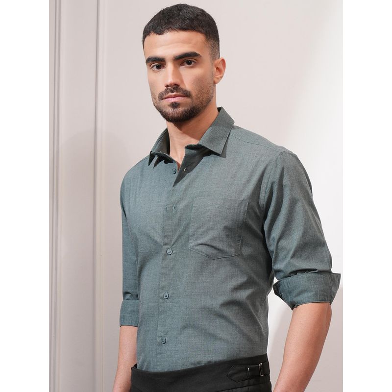 LOCOMOTIVE Men Green Solid/Plain Casual Shirt (XL)