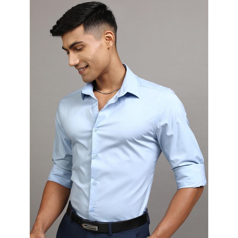 LOCOMOTIVE Men Blue Solid/Plain Formal Shirt (M)
