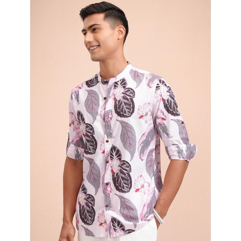 LOCOMOTIVE Men Maroon Floral Casual Shirt (L)