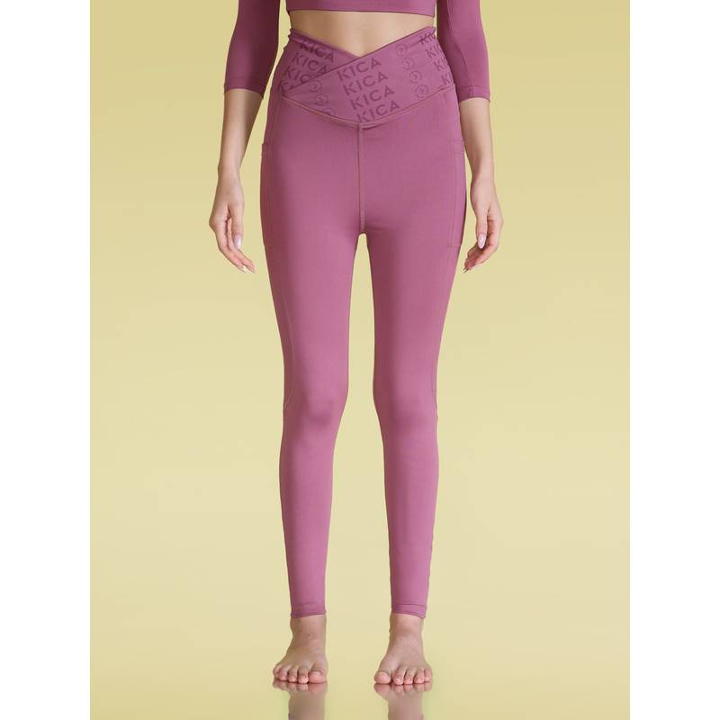 Kica Mid Rise Criss Cross Yoga Leggings in KICASKN™ Sculpting Stretch Fabric (M)