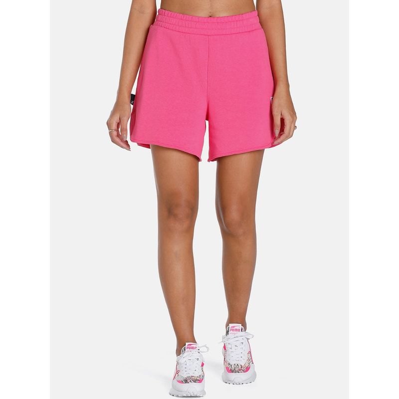 Puma Downtown High Waist Womens Pink Shorts (XL)