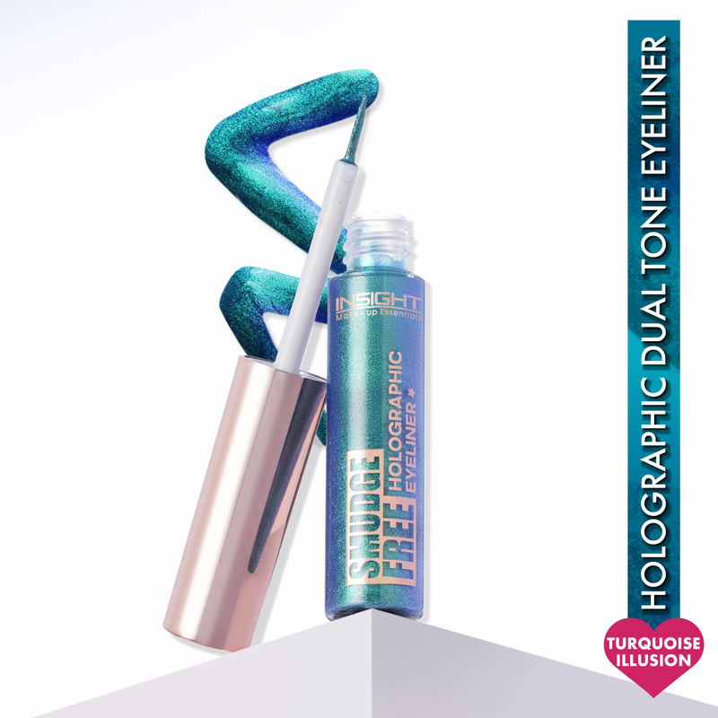 Insight Cosmetics Smudge Free Holographic Eyeliner, Dual Tone Effect - Turquoise Illusion
