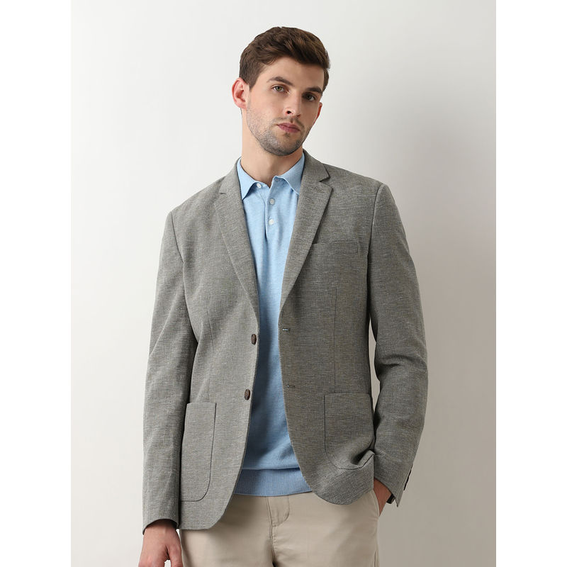 Selected Grey Linen Tailored Blazer (48)