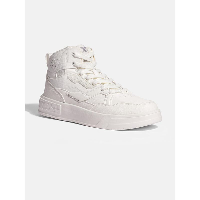 Xtep Mid Top Men White Skateboarding Shoes (EURO 44)