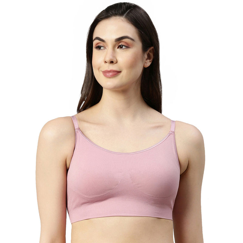 Enamor Womens -F037 Padded Ultimate Comfort Smoothening No Pinch T-Shirt Bra-Orchid Smoke Pink (M)