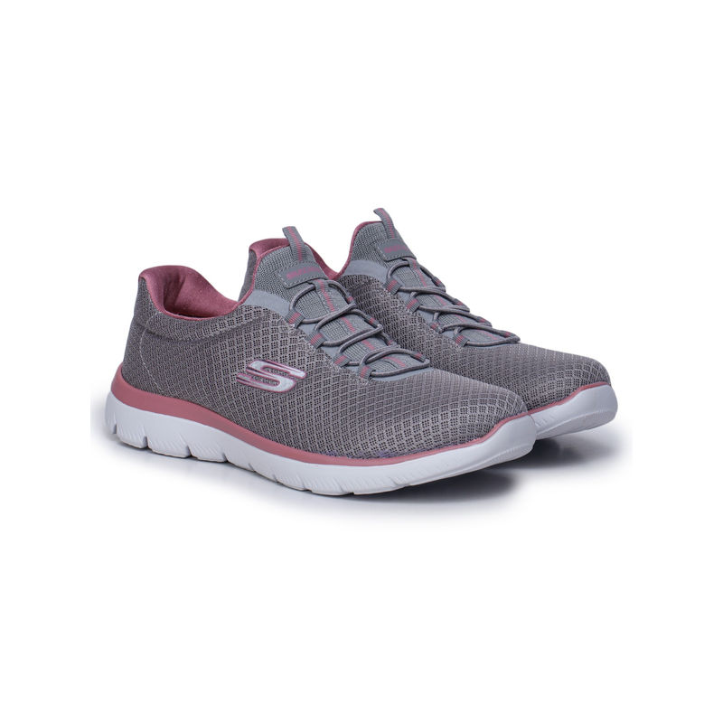 SKECHERS Women Summits Grey Running Shoes (UK 4)