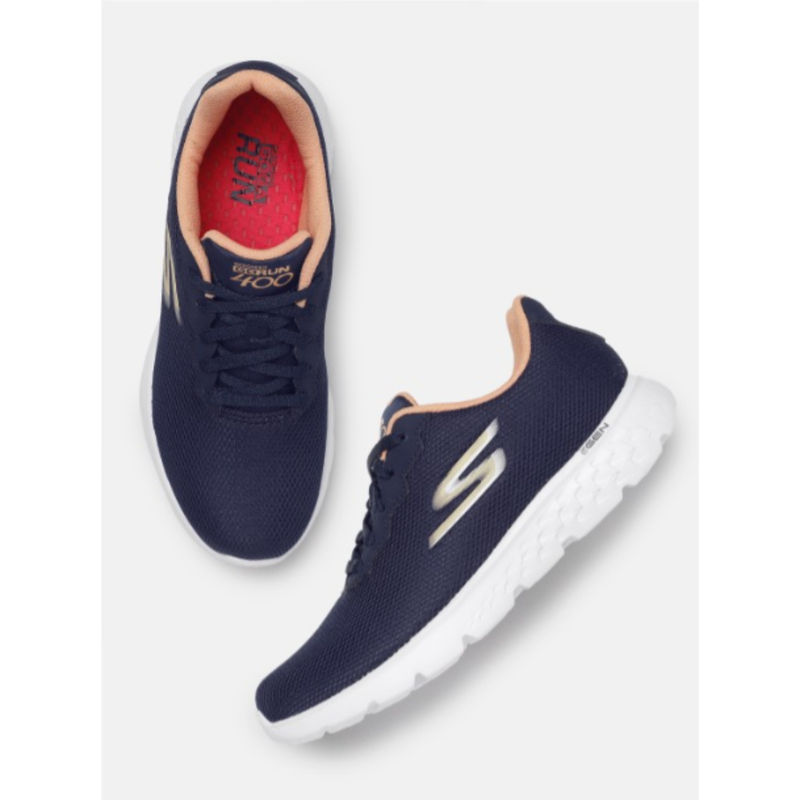 SKECHERS Women Go Run 400 Navy Blue Running Shoes (UK 3)