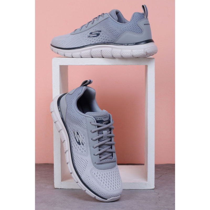 SKECHERS Men Track-Ripkent Grey Running Shoes (UK 10)