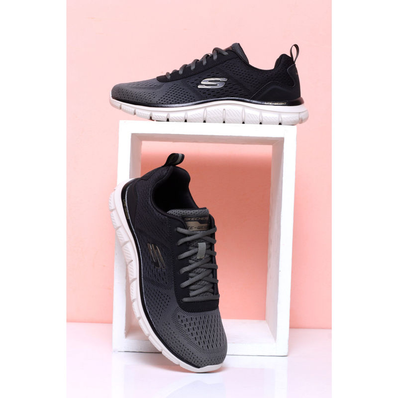 SKECHERS Men Track-Ripkent Black Running Shoes (UK 6)