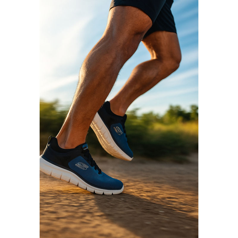 SKECHERS Men Track - Broader Blue Running Shoes (UK 7)