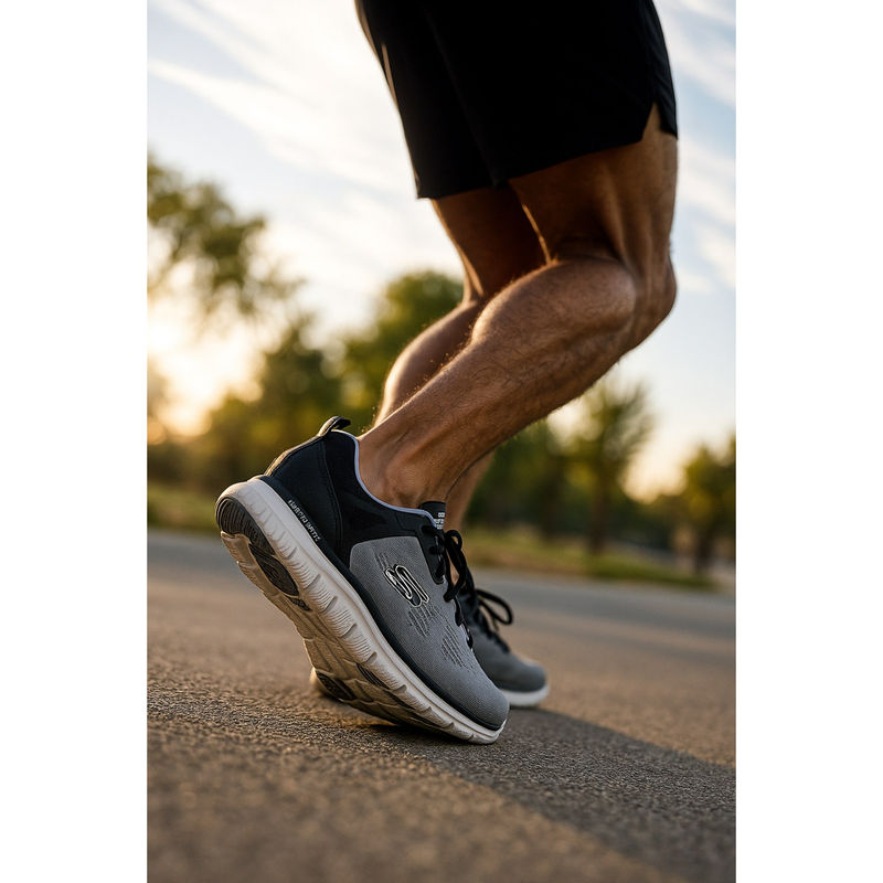 SKECHERS Men Track Broader Grey Running Shoes (UK 9)