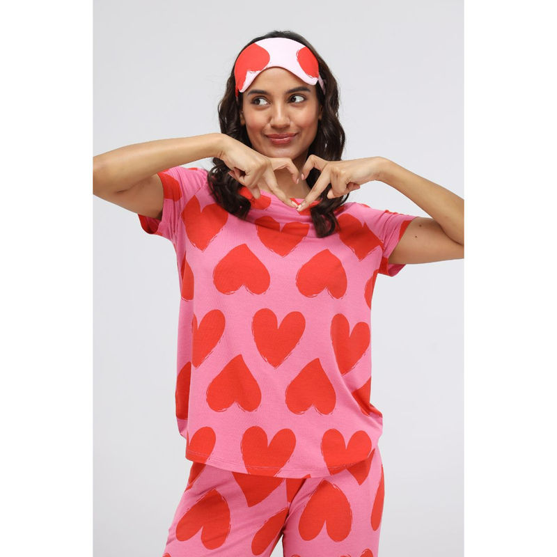 NeceSera Pink Heart Modal Classic Top (S)