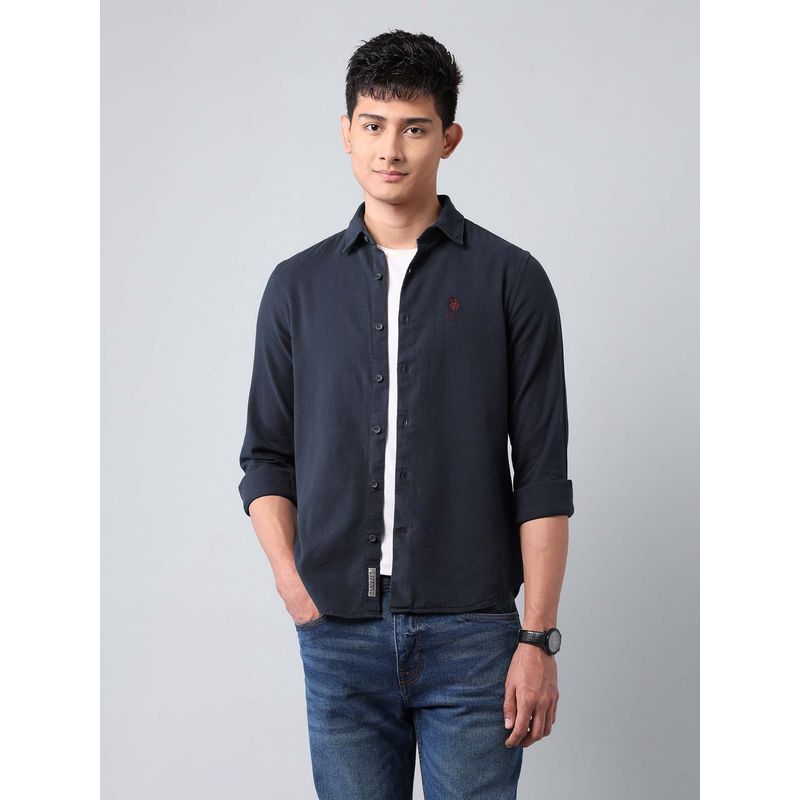 U.S. Polo Assn. Denim Co. Men Pure Cotton Dobby Shirt (42)