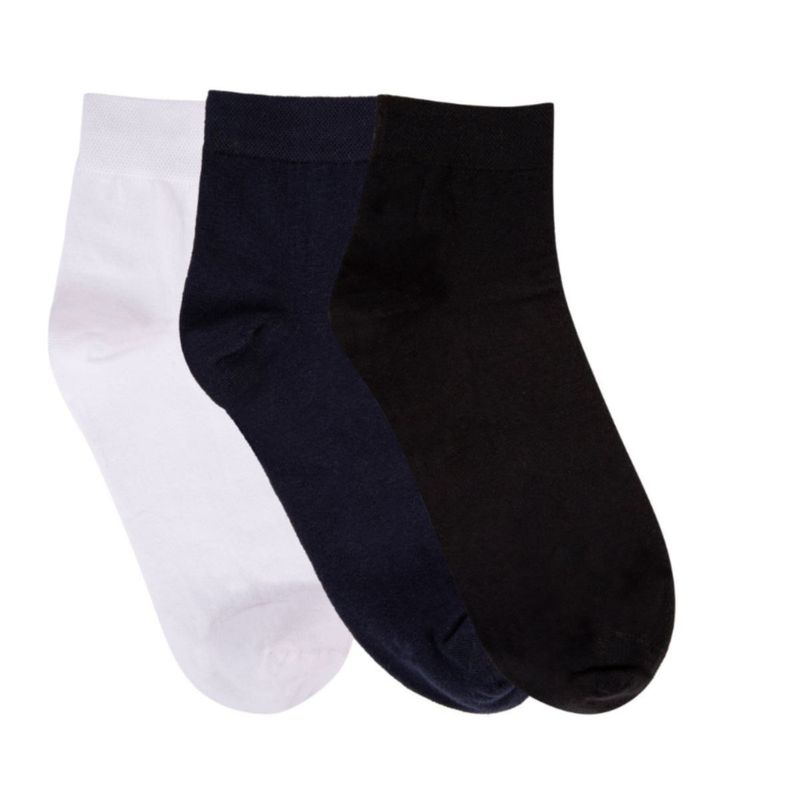NEXT2SKIN Mens Cotton Ankle Socks Seamless Socks Pack of 3 (Black