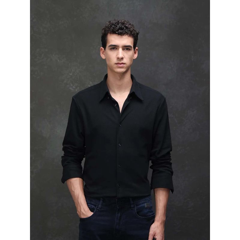 Rare Rabbit Men Vane-25 Black Primary Shirt (M)