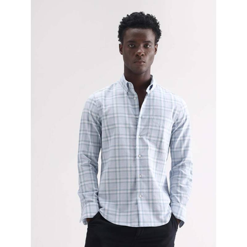 Rare Rabbit Men Stur Blue Primary Shirt (M)