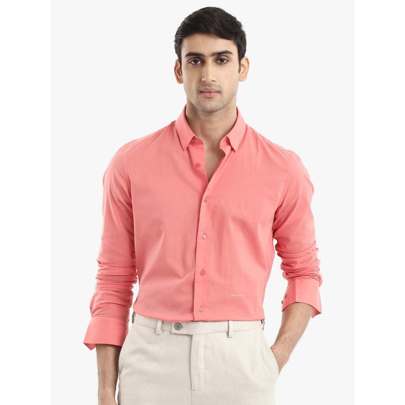 Rare Rabbit Men Cambroc Coral Flouroscent Shirt (XS)