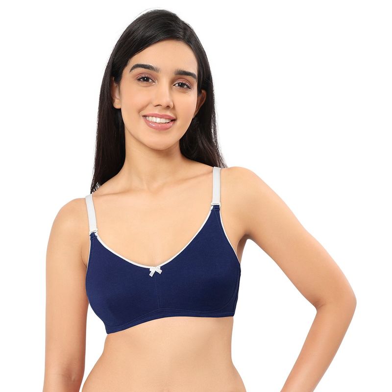 Amante Solid Non Padded Non-Wired Full Coverage T-Shirt Bra - Blue (32C)