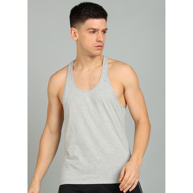 Kobo Grey Stringer Cotton Gym Vest (XL)