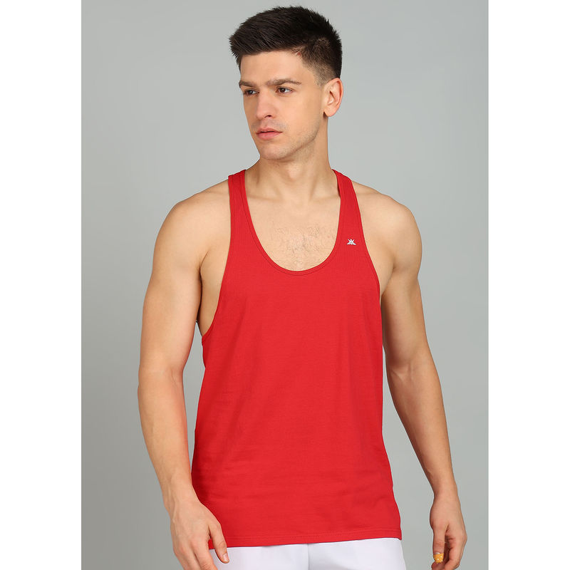 Kobo Red Stringer Cotton Gym Vest (L)