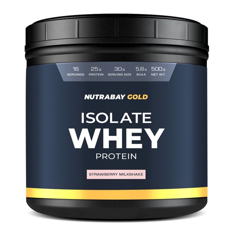 Nutrabay Gold 100% Whey Protein Isolate - Strawberry Milkshake