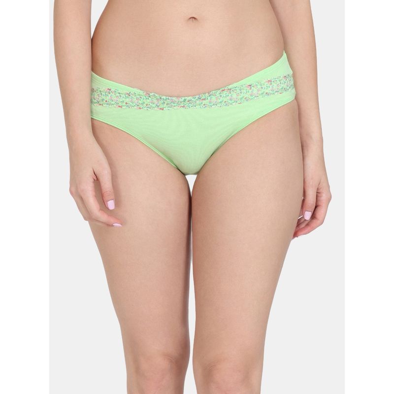 Zivame Cupid Chic Low Rise Full Coverage Hipster Panty Patina Green (M)