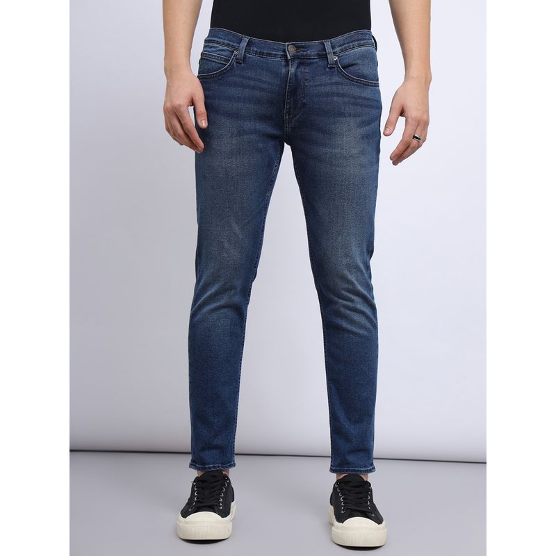 Lee Men Blue Travis Slim Fit Mid Rise Light Fade Jeans (38)