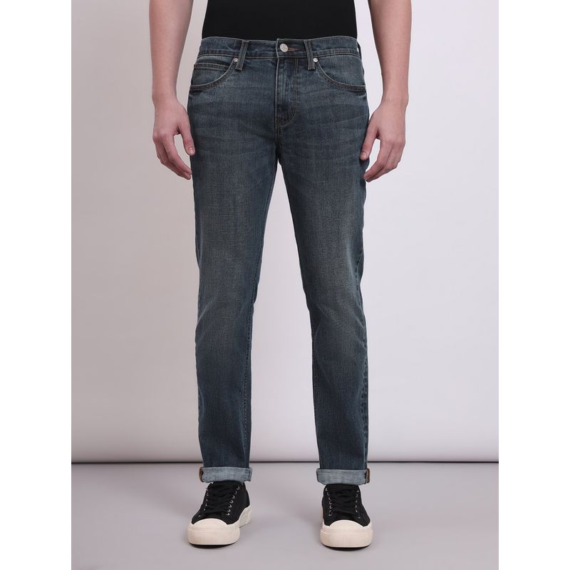 Lee Men Blue Travis Slim Fit Mid Rise Light Fade Jeans (38)