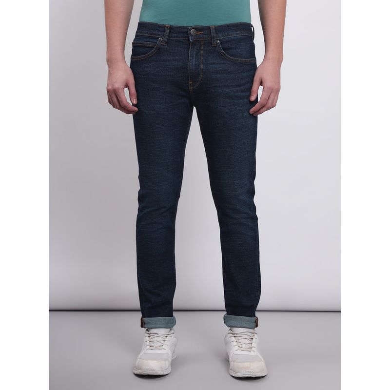 Lee Men Navy Blue Travis Slim Fit Mid Rise Jeans (38)