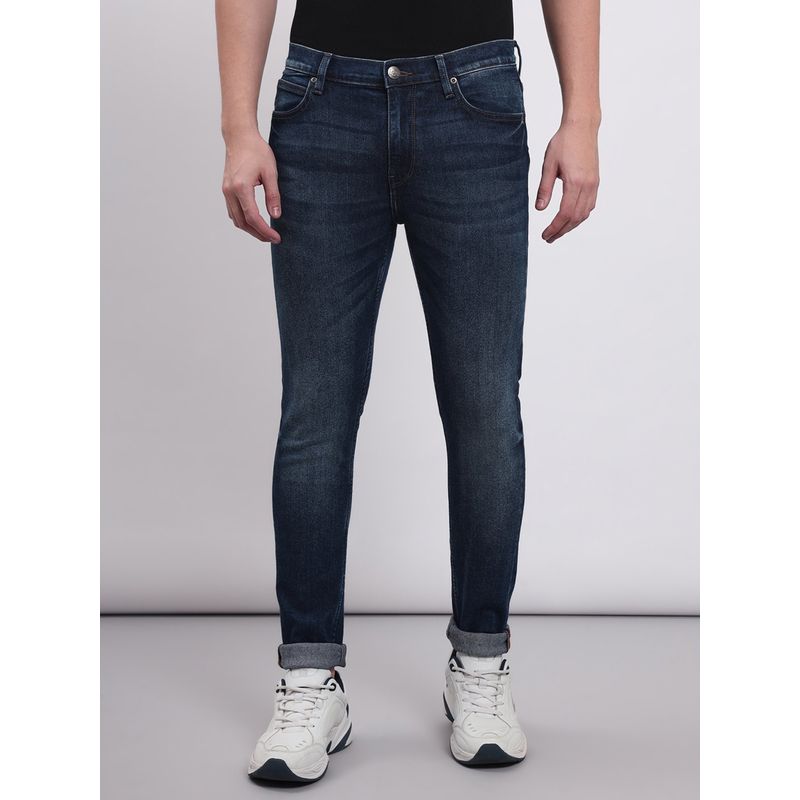 Lee Men Blue Bruce Skinny Fit Mid Rise Light Fade Jeans (34)