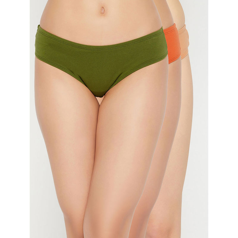 Clovia Cotton Low Waist Inner Elastic Thong Panty (Pack of 3) (XL)