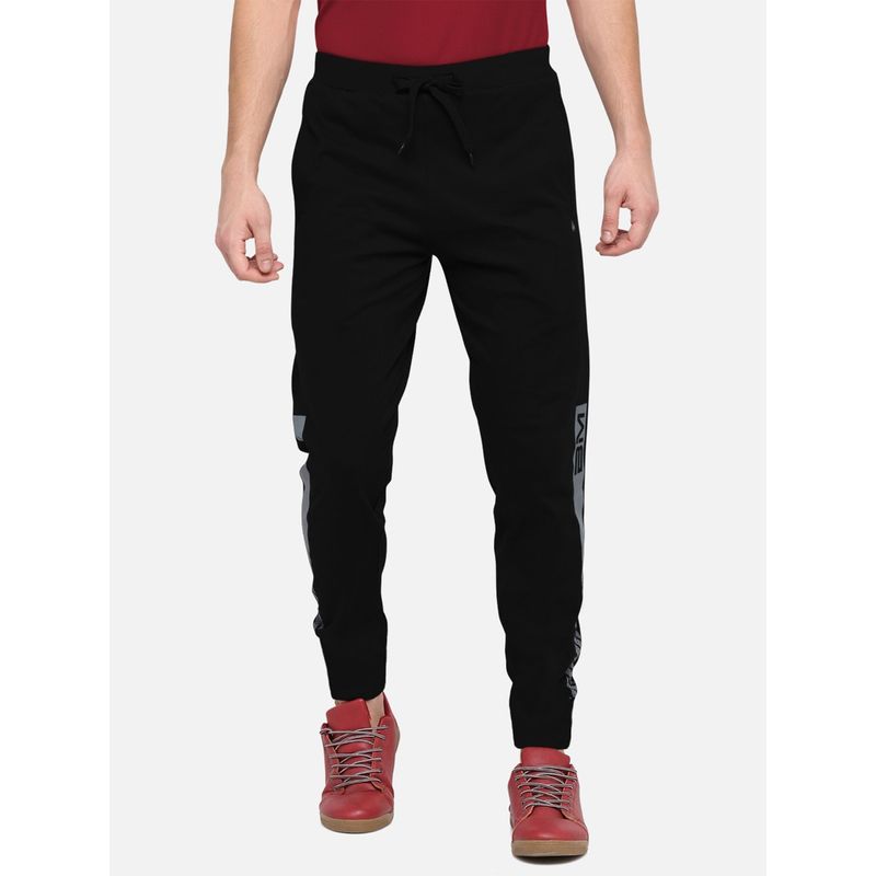BULLMER Men Black Athleisure Sportswear Track Pants (L) (L)