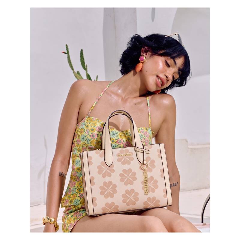 Buy Emily Loran Daisy Bloom Handbag with Detachable Strap - Beige