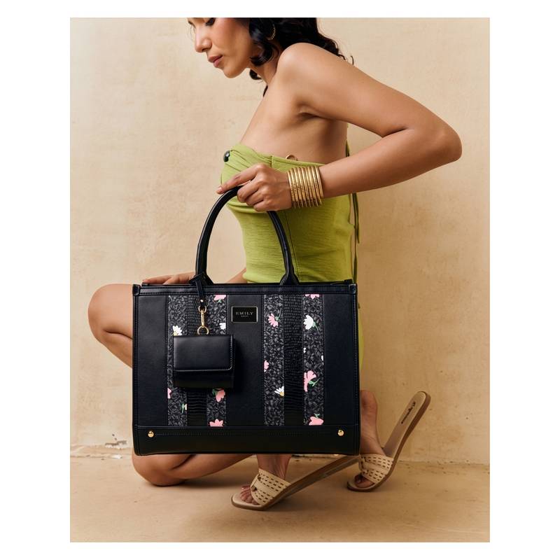 Emily② Buy Emily Loran Petal Handbag with Detachable Strap - Black Online