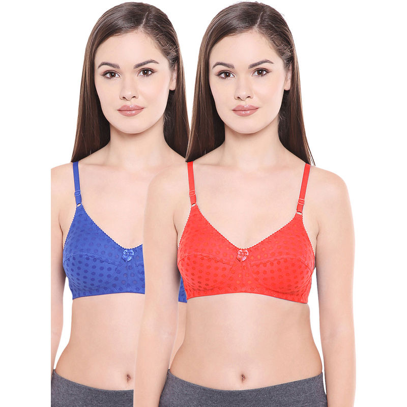Bodycare Women Poly Cotton Full Coverage Non Padded Regular Bra (Pack of 2) (30B)