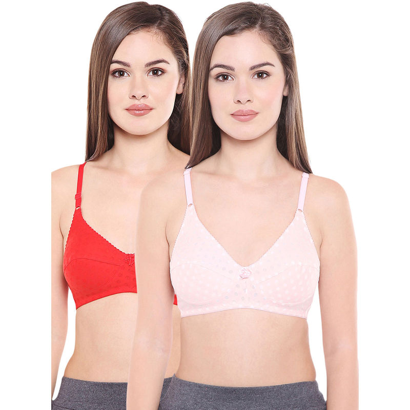 Bodycare Women Poly Cotton Full Coverage Non Padded Regular Bra (Pack of 2) (34B)