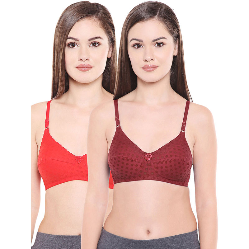 Bodycare Women Poly Cotton Full Coverage Non Padded Regular Bra (Pack of 2) (30B)