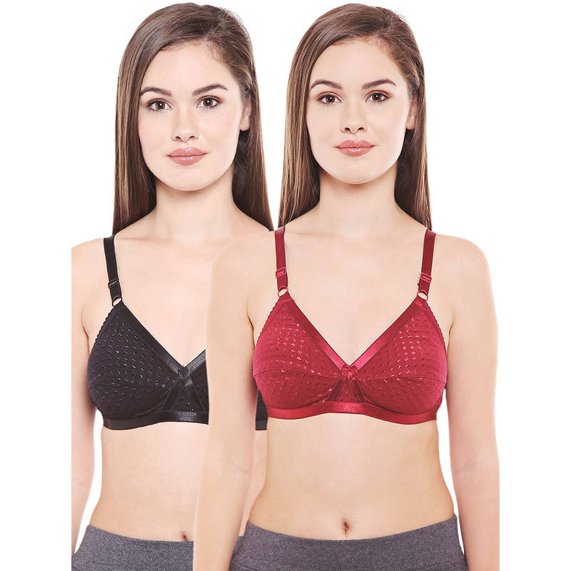 Bodycare Women Cotton Spandex Full Coverage Non Padded Regular Bra (Pack of 2) (30B)