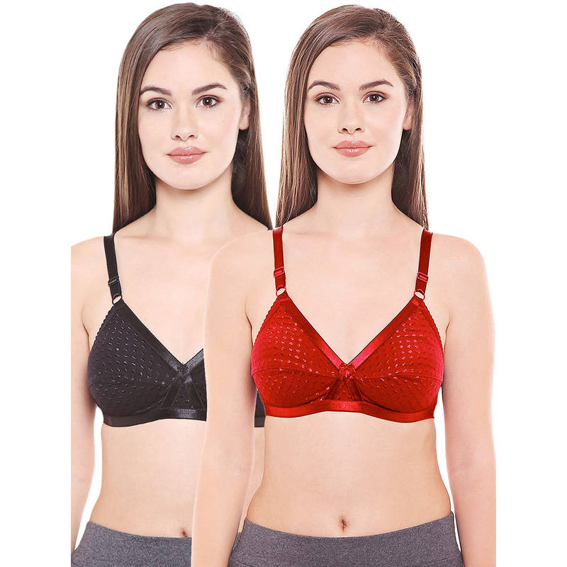 Bodycare Women Cotton Spandex Full Coverage Non Padded Regular Bra (Pack of 2) (30B)
