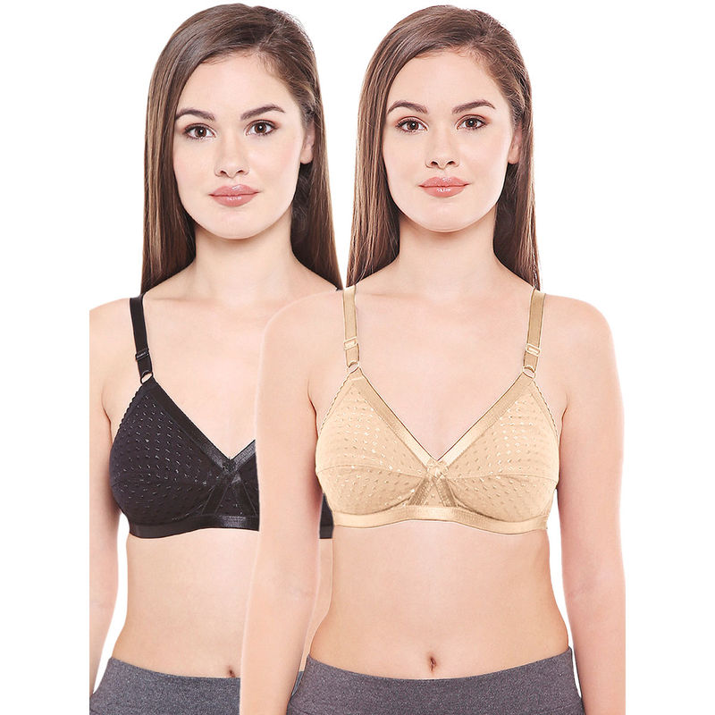 Bodycare Women Cotton Spandex Full Coverage Non Padded Regular Bra (Pack of 2) (30B)