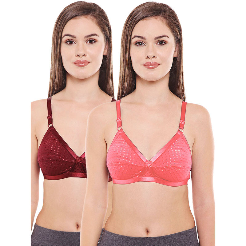 Bodycare Women Cotton Spandex Full Coverage Non Padded Regular Bra (Pack of 2) (30B)