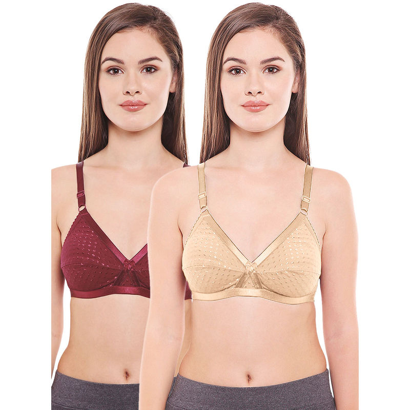 Bodycare Women Cotton Spandex Full Coverage Non Padded Regular Bra (Pack of 2) (40B)