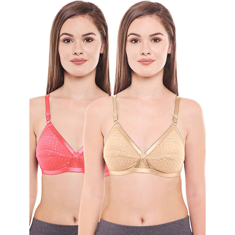 Bodycare Women Cotton Spandex Full Coverage Non Padded Regular Bra (Pack of 2) (36B)