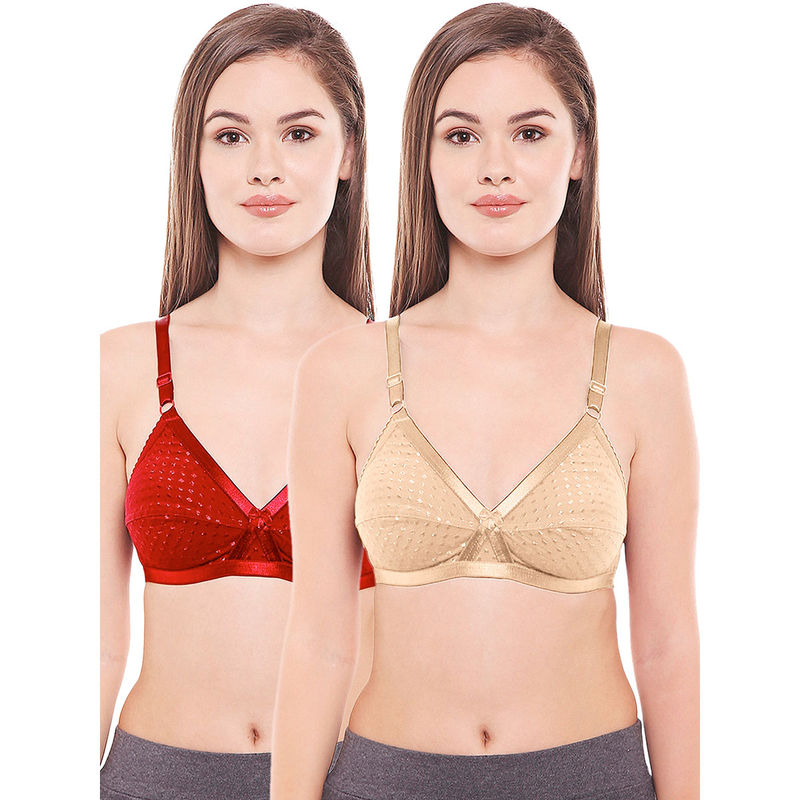 Bodycare Women Cotton Spandex Full Coverage Non Padded Regular Bra (Pack of 2) (34B)