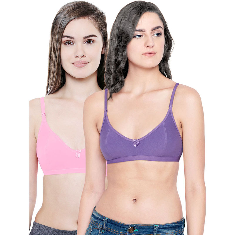Bodycare Women Cotton Spandex Full Coverage Non Padded Regular Bra (Pack of 2) (30B)